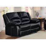 Jarita Double Reclining Love Seat - Bi-Cast Vinyl - Black